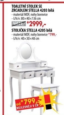 Toaletní stolek se zrcadlem STELLA