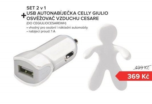 Osvěžovač do auta a adaptér Celly
