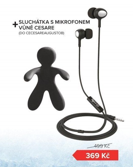 Sluchátka do uší a osvěžovač do auta Celly