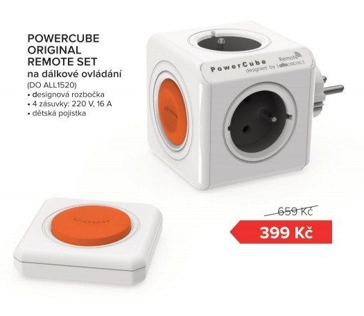 Rozbočovací zásuvka na dálkové ovládání Remote PowerCube Allocacoc