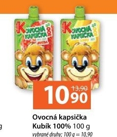 Kapsička ovocná 100% Kubík