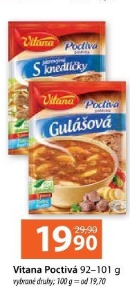 Instantní polévky Poctivá polévka Vitana