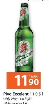 Pivo světlý ležák 11° Excelent Gambrinus