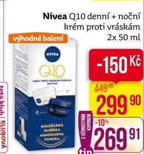 Balení krém denní a noční proti vráskám Q10 Nivea