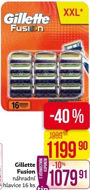 Náhradní hlavice pánské Gillette Fusion