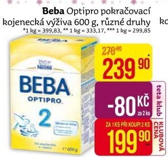 Mléčná výživa Beba Optipro Nestlé