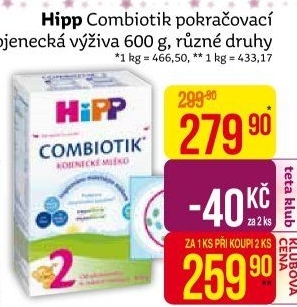 Kojenecké mléko Combiotik Hipp