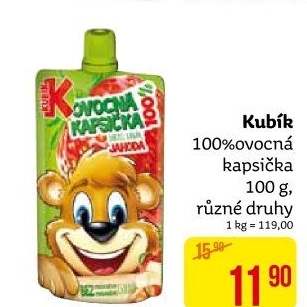 Kapsička ovocná 100% Kubík