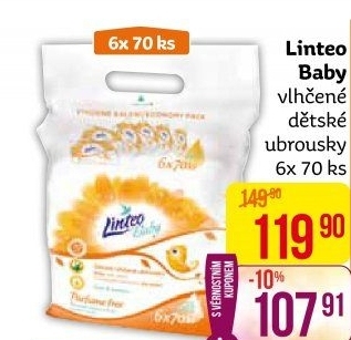 Vlhčené ubrousky dětské Linteo Baby