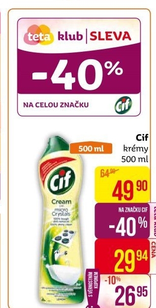 Krémový čistič Cif Cream