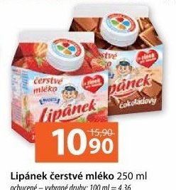 Nápoj mléko čerstvé ochucené Lipánek