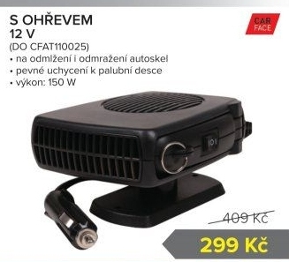 Ventilátor s ohřevem do auta Carface