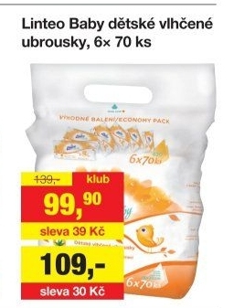 Vlhčené ubrousky dětské Linteo Baby