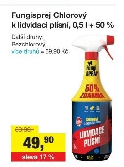 Přípravek proti plísním Chlorový Fungispray Stachema