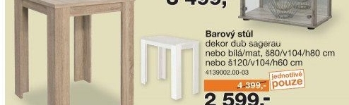 Barový stůl BAR 80 SAG