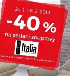 -40% na sedací soupravy Cotta Italia