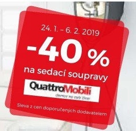 -40% na sedací soupravy Quattro Mobili