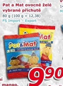 Bonbony želé ovocné Pat a Mat