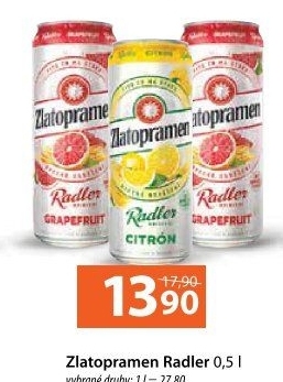 Pivo ochucené Radler Zlatopramen