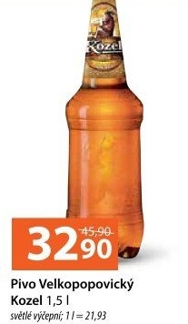 Pivo světlé výčepní 10°Velkopopovický Kozel