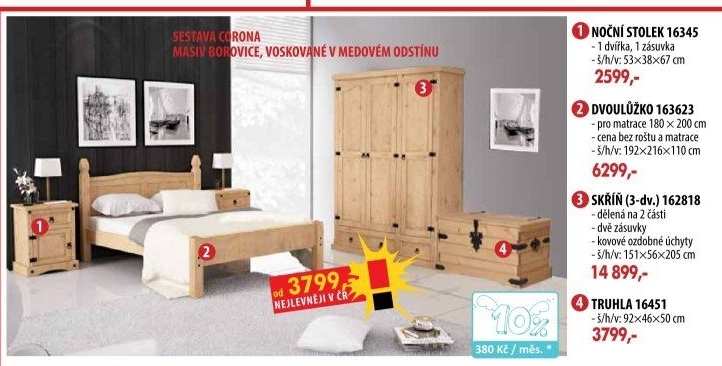 Noční stolek CORONA vosk 16345