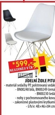 Jídelní židle PITU bílá
