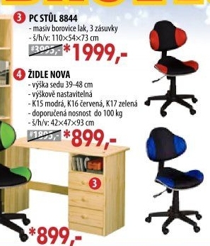 PC stůl 8844 lakovaný