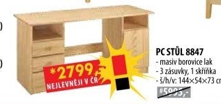 PC stůl 8847 lakovaný