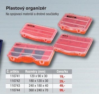 Plastový organizér