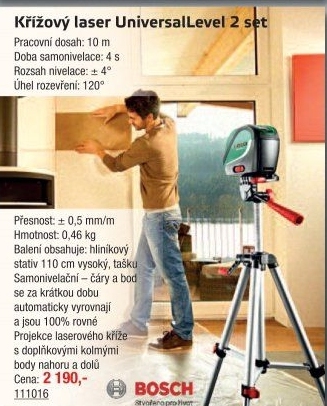Křížový laser Bosch UniversalLevel 2 Set