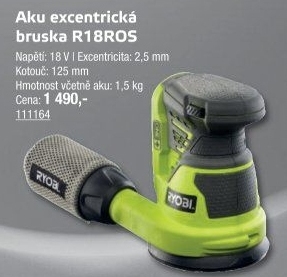 Aku excentrická bruska Ryobi R18ROS