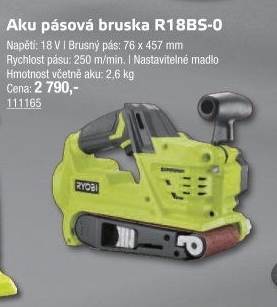 Aku pásová bruska Ryobi R18BS-0