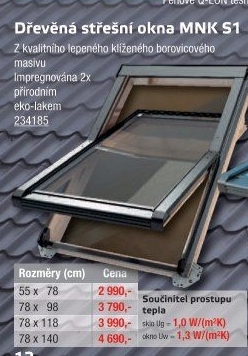 Dřevěné střešní okno