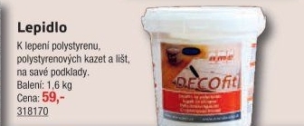 Lepidlo na polystyrén Decofit