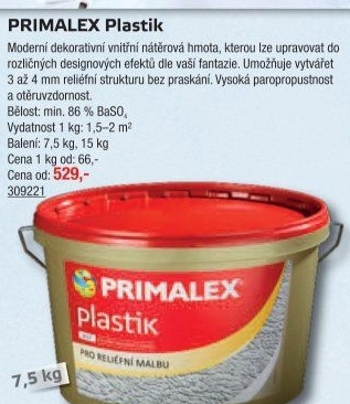 Vnitřní nátěrová hmota dekorativní Plastik Primalex
