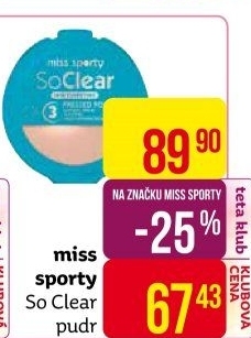 Pudr matující So Clear Miss Sporty