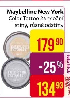Oční stíny 24H Color Tattoo Maybelline