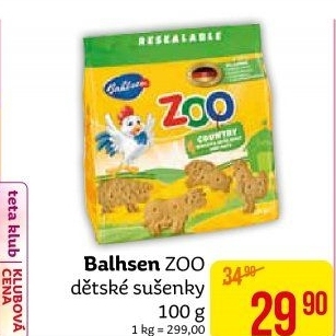 Sušenky ZOO Bahlsen