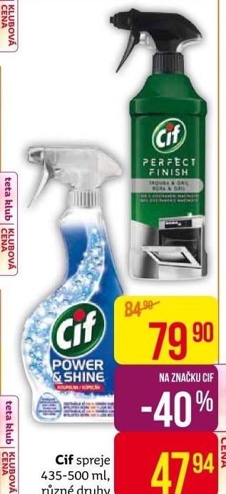 Čističe ve spreji Cif