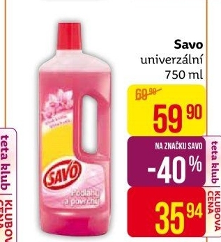 Čistič na povrchy a podlahy Savo