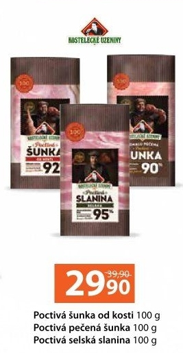 Šunka od kosti poctivá nejvyšší jakosti Kostelecké uzeniny