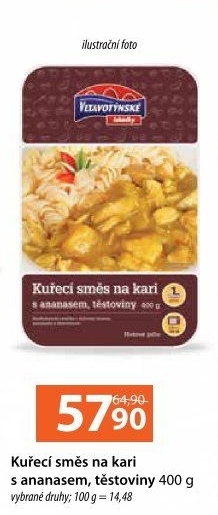 Směs kuřecí na kari s ananasem a těstovinami Vltavotýnské lahůdky
