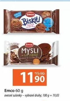 Ovesné sušenky Mysli na zdraví Emco