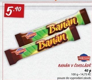 Tyčinka Banán v čokoládě Dolcezza
