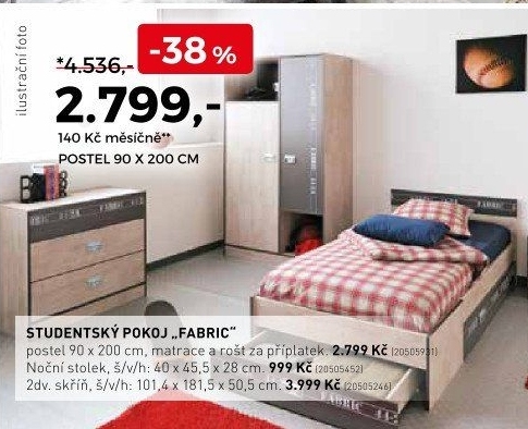 Studentský pokoj Fabric