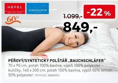 Péřový polštář Bauchschläfer