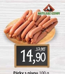 Párky s nivou Kostelecké uzeniny