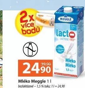 Mléko trvanlivé bez laktózy Meggle - 1,5% polotučné