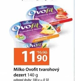 Dezert tvarohový Ovofit Milko