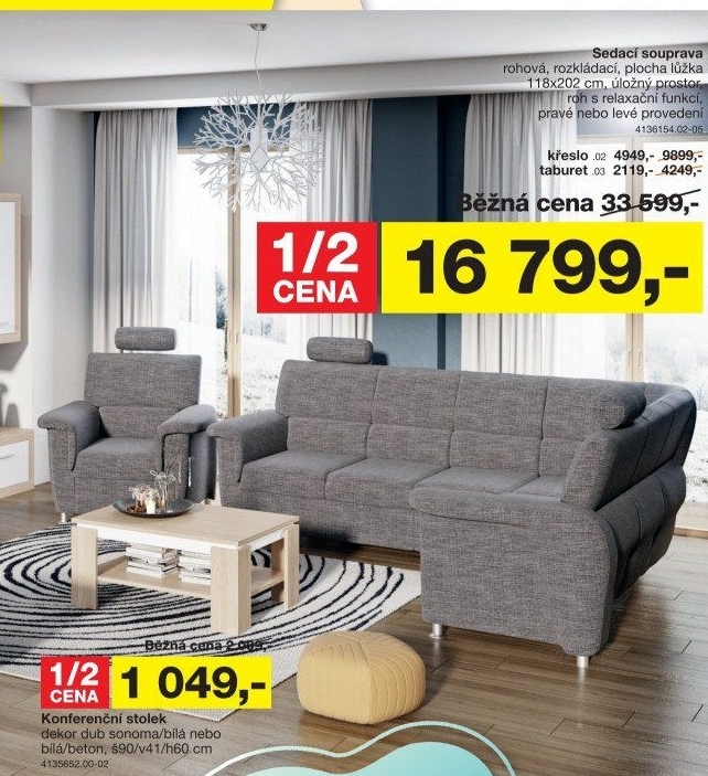Sedací souprava MALAGA šedá
